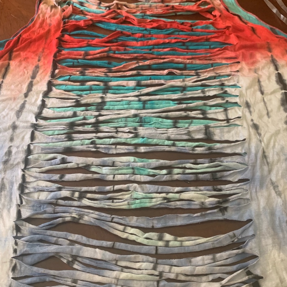 Multi color shredded top one size fits most